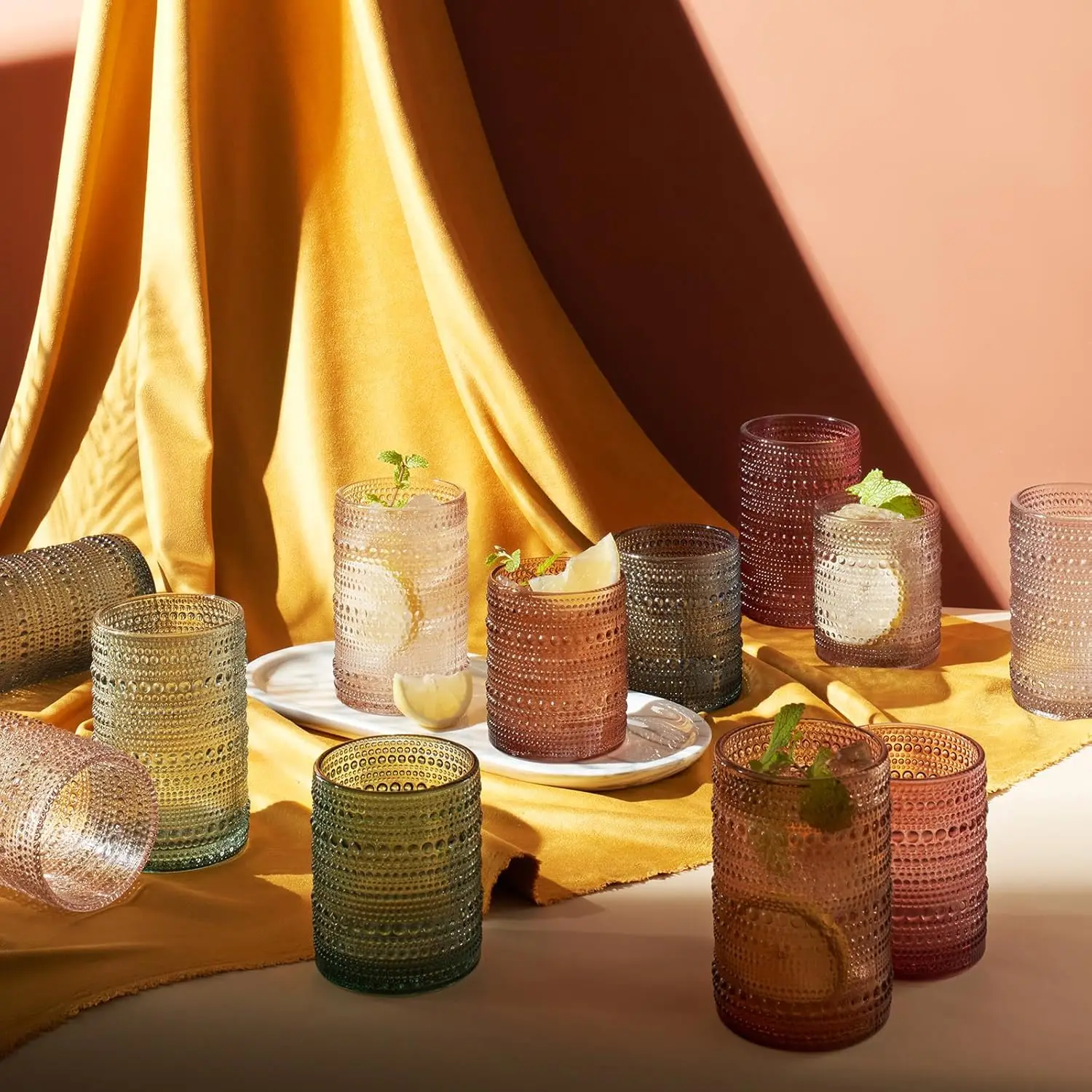 Hobnail Beaded Highball Drinki - Highball Glass Set review and price