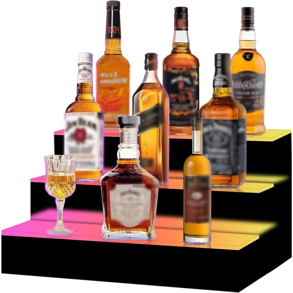 16 Inch 3 Step LED Lighted Liq - Home Bar Shelf review and price