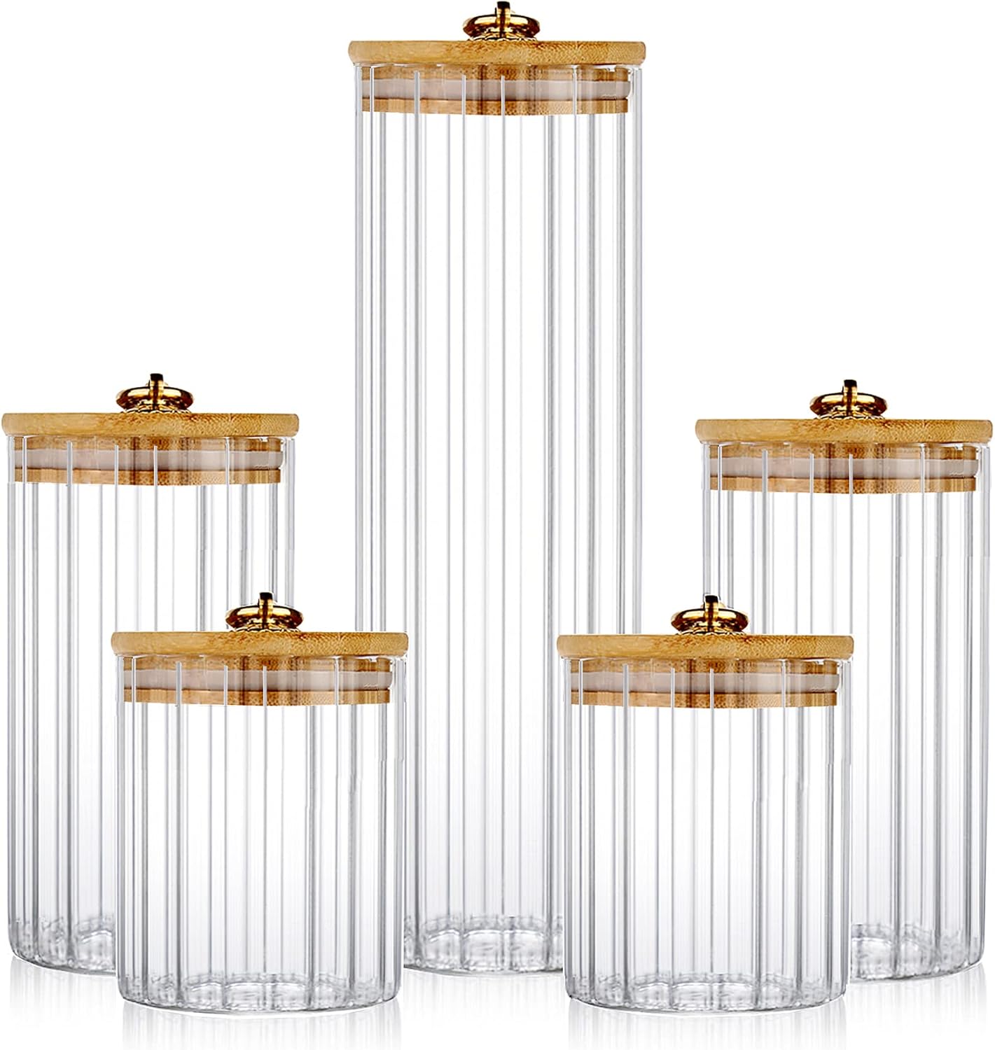 Glass Storage Jars Set of 5, D - Home Bar Set review and price