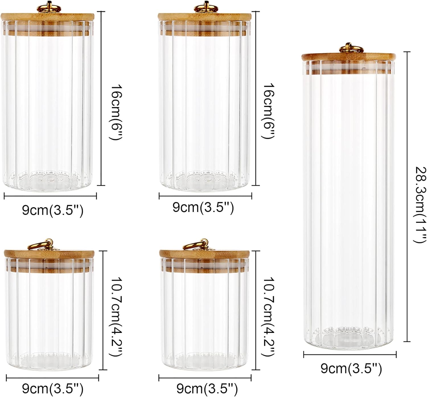 Glass Storage Jars Set of 5, D - Home Bar Set review and price