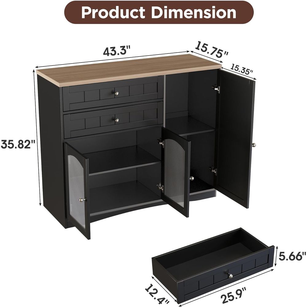 Adjustable Shelf Sideboard, 43 - Home Bar Shelf review and price