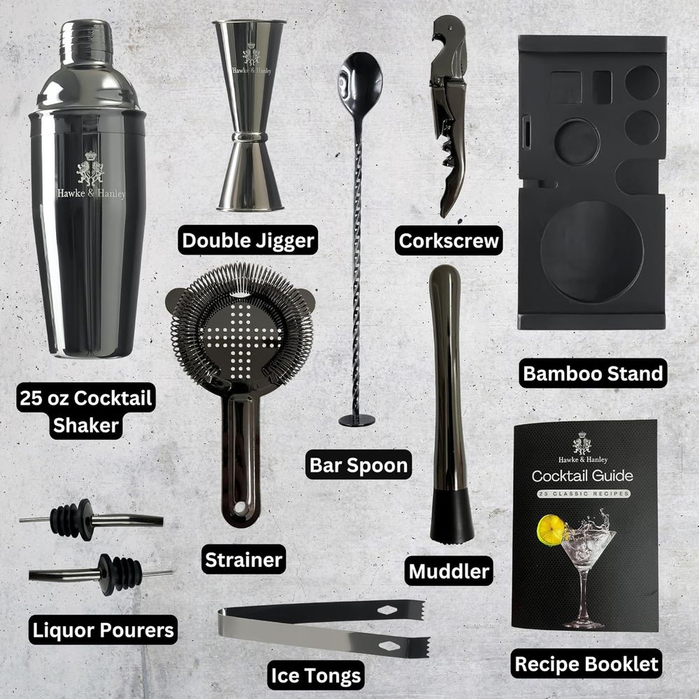 Cocktail Shaker Bar Set with i - Cocktail Recipe Book review and price