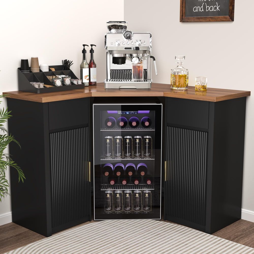 Corner Bar Cabinet with Fridge - Home Bar And Fridge review and price