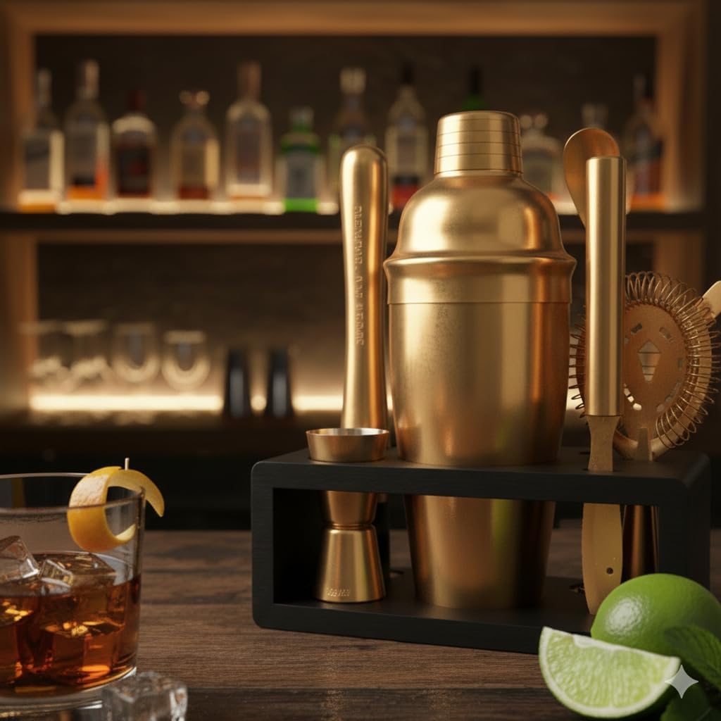Antique Gold Cocktail Shaker S - Cocktail Recipe Book review and price