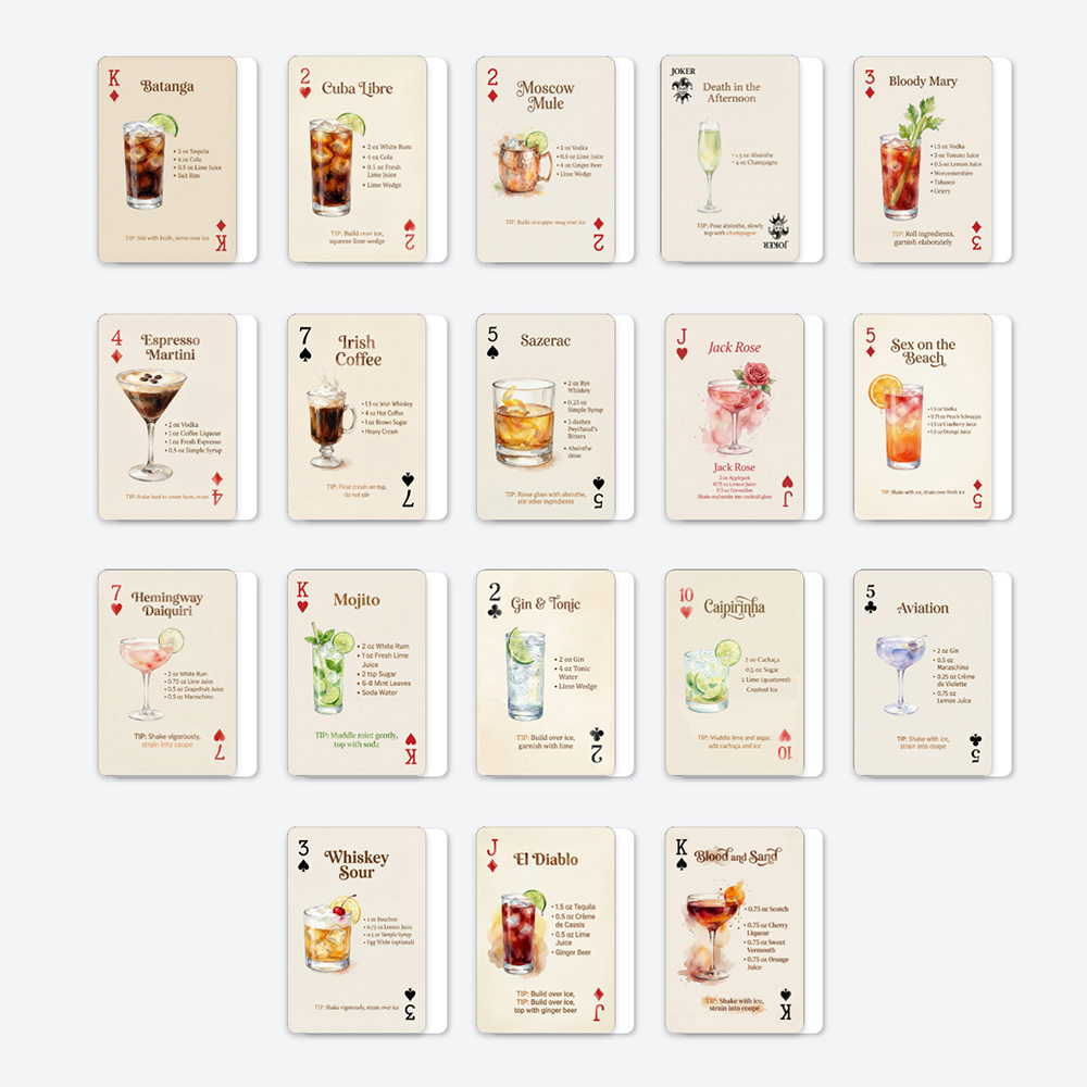 54pcs Cocktail Recipes Playing - Cocktail Recipe Book review and price