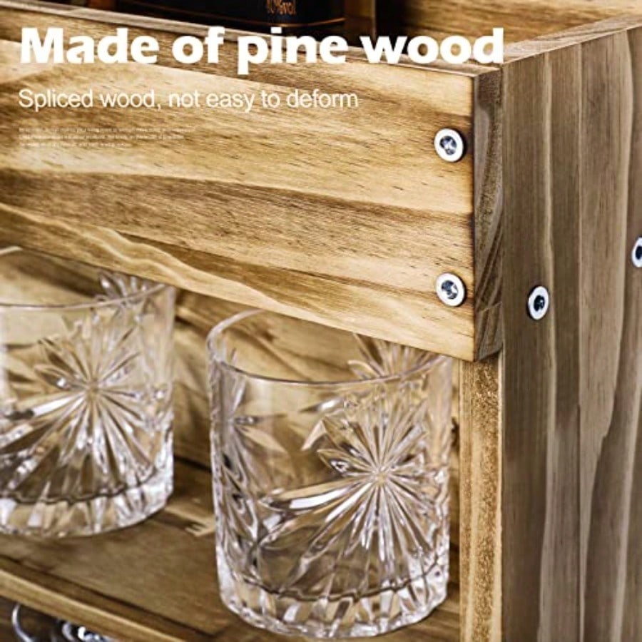 Wine Rack Wall Mounted WoodAlc - Home Bar Shelf review and price