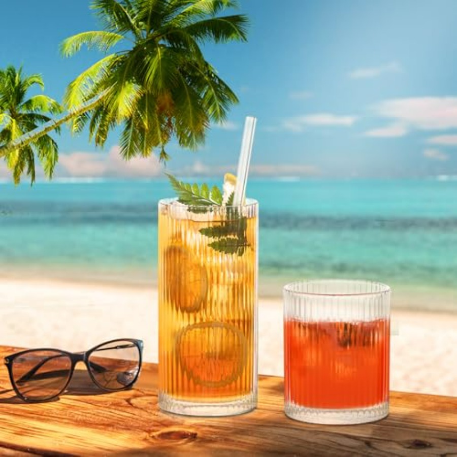 12Piece Ribbed Glassware Set w - Highball Glass Set review and price