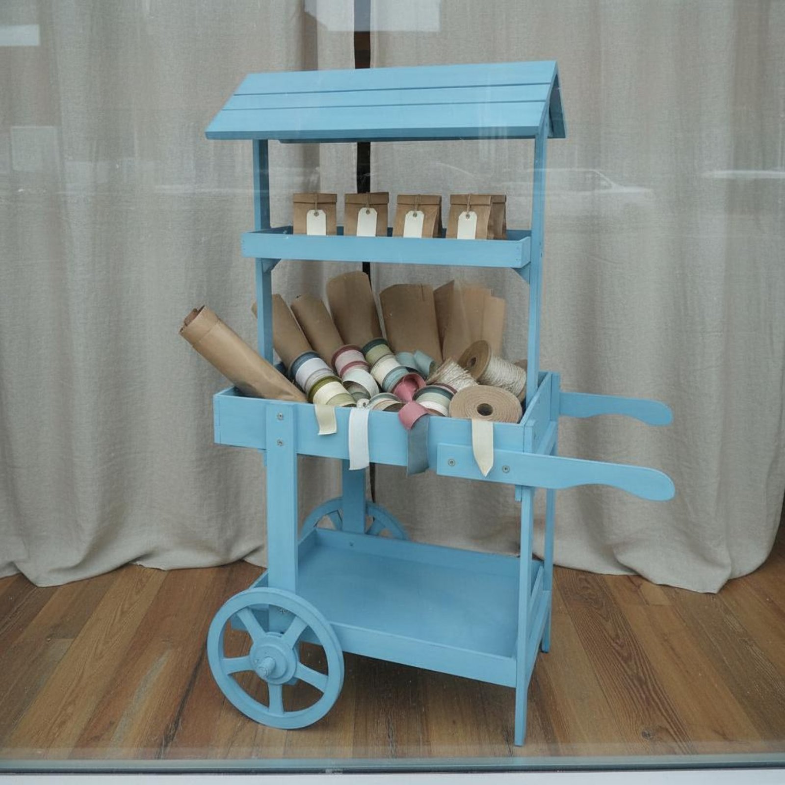 Rustic Display Trolley Wheeled - Home Bar Shelf review and price
