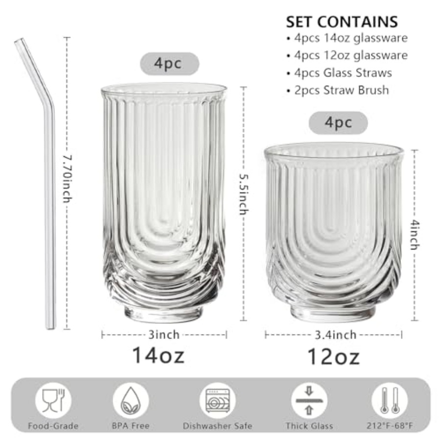 Water Drinking Glasses Set of  - Highball Glass Set review and price