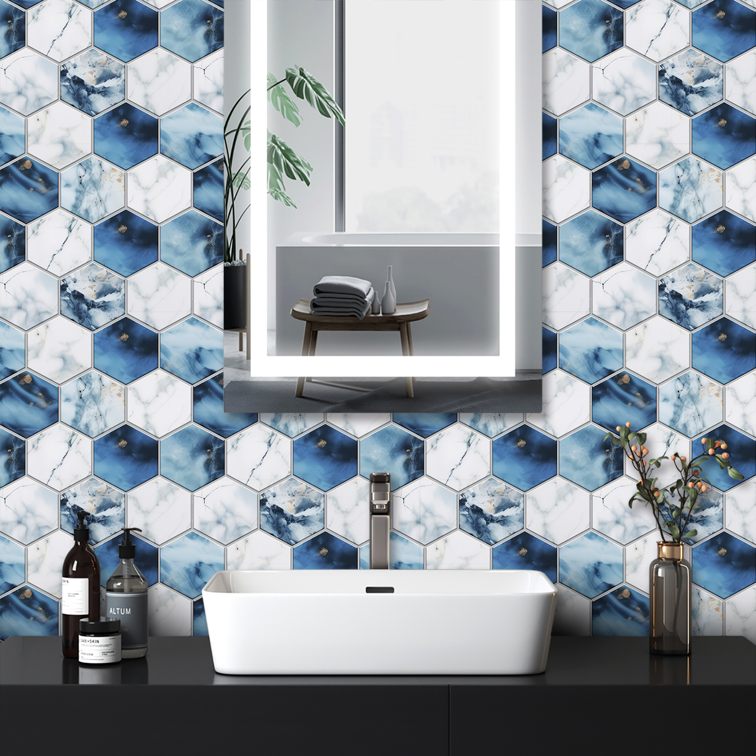 5 Styles Flat Hexagon Marble E - Home Bar Sink review and price