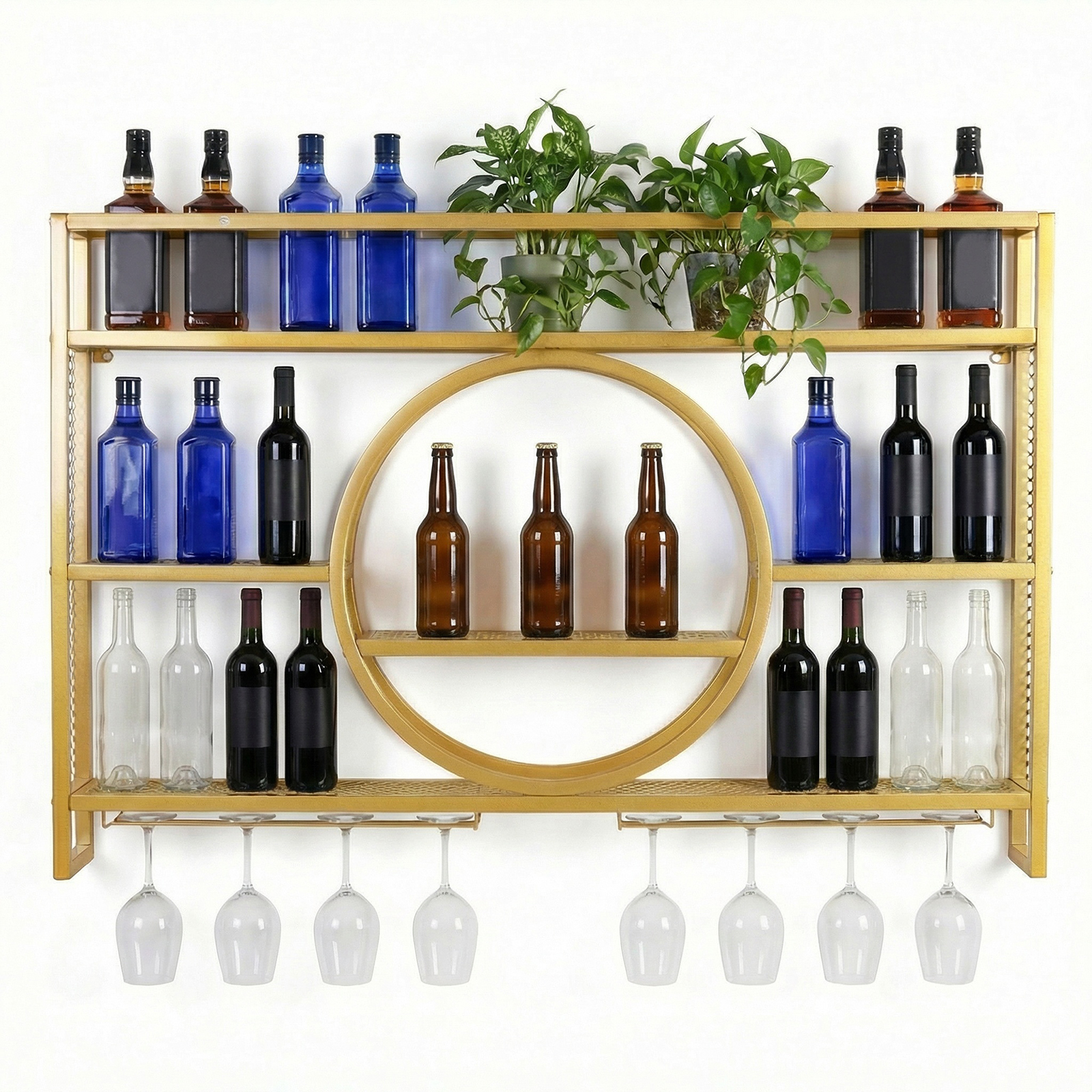 Wine Glass Rack Floating Bar S - Home Bar Shelf review and price