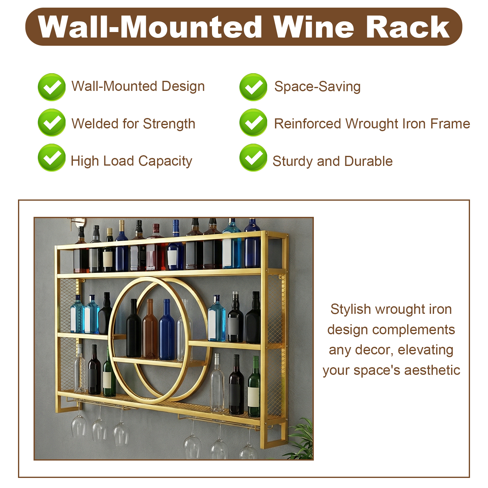 Wine Glass Rack Floating Bar S - Home Bar Shelf review and price