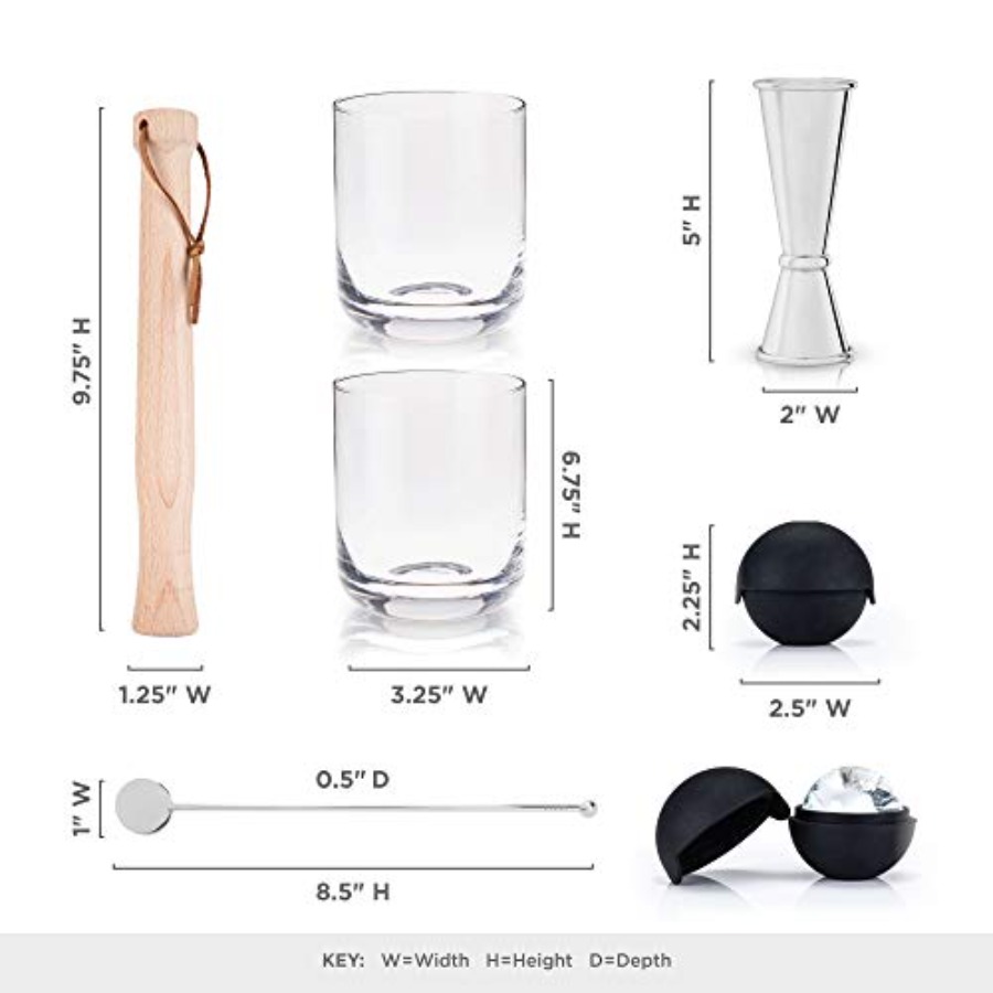 7-Piece Bartender Kit - 2 Crys - Ice Mold Sphere review and price
