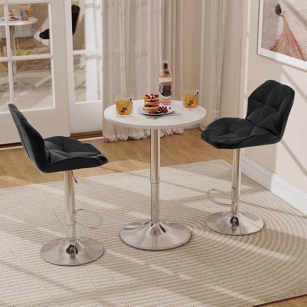 White Round Adjustable Height  - Home Bar Stools review and price