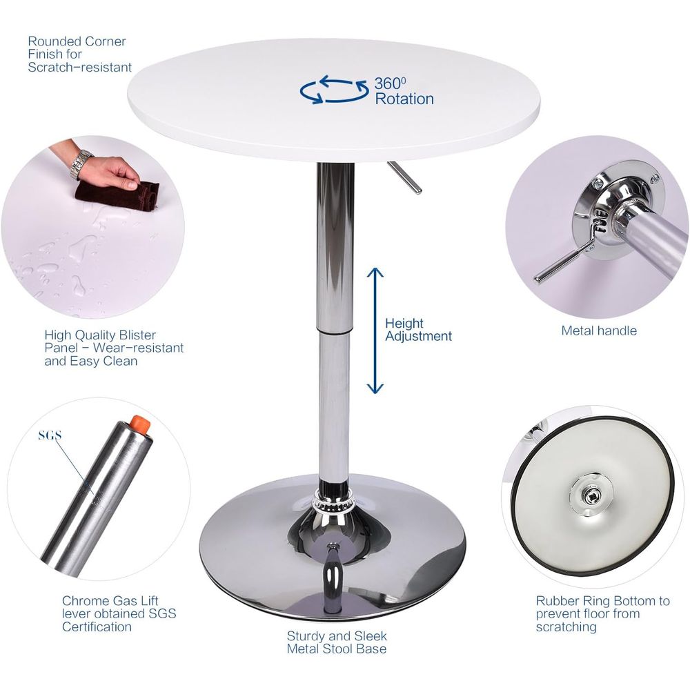 White Round Adjustable Height  - Home Bar Stools review and price