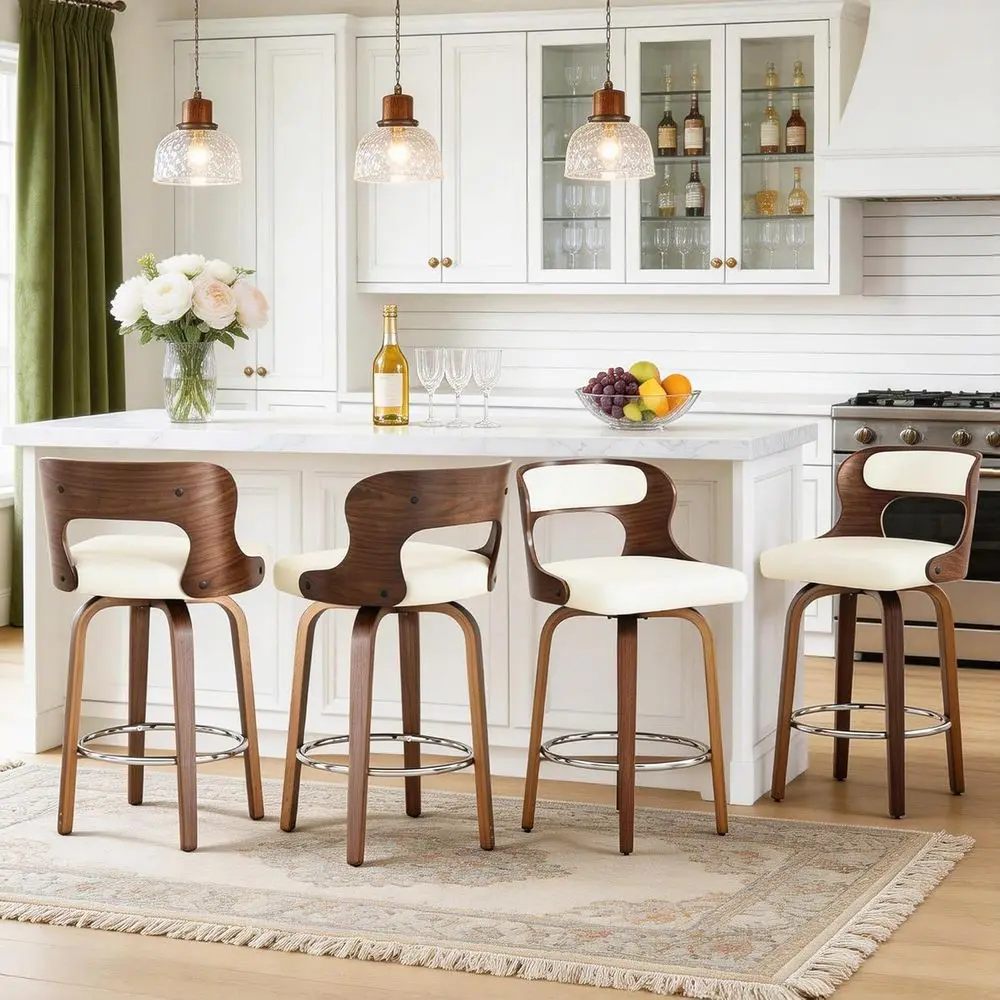 Set of 4 White 26 Counter Heig - Home Bar Stools review and price