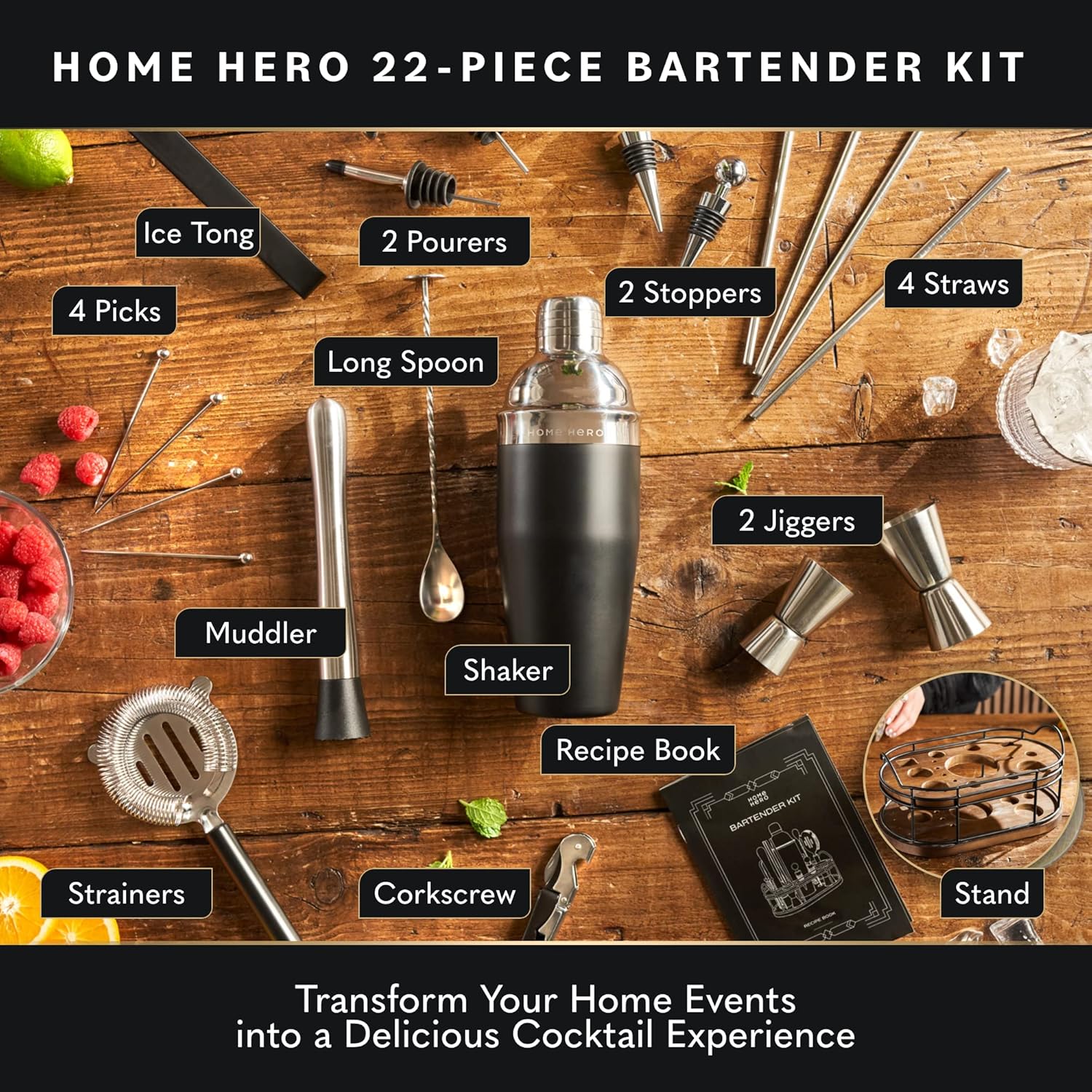 Bartender Kit - 22-Piece Cockt - Cocktail Recipe Book review and price