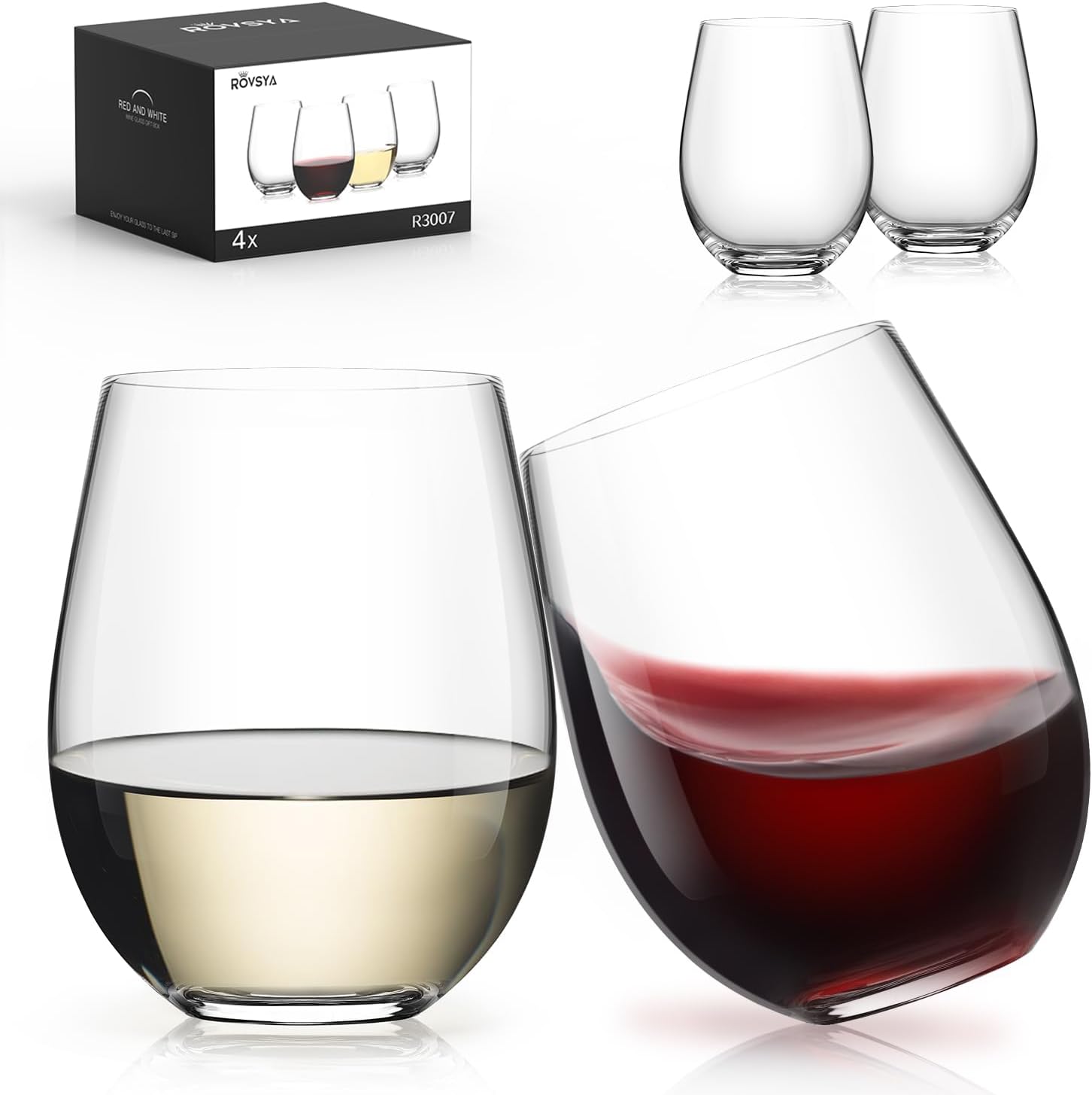 Stemless Wine Glasses Set of 4 - Home Bar Set review and price