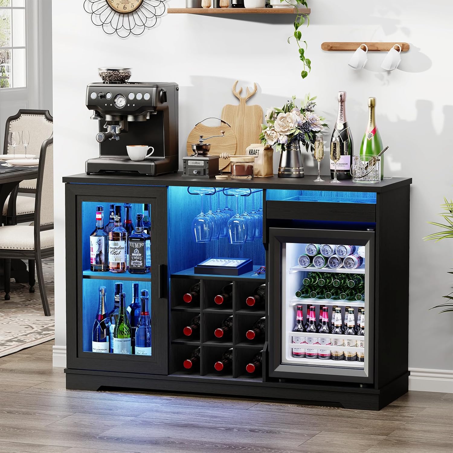 Coffee Bar Cabinet with Fridge - Home Bar And Fridge review and price