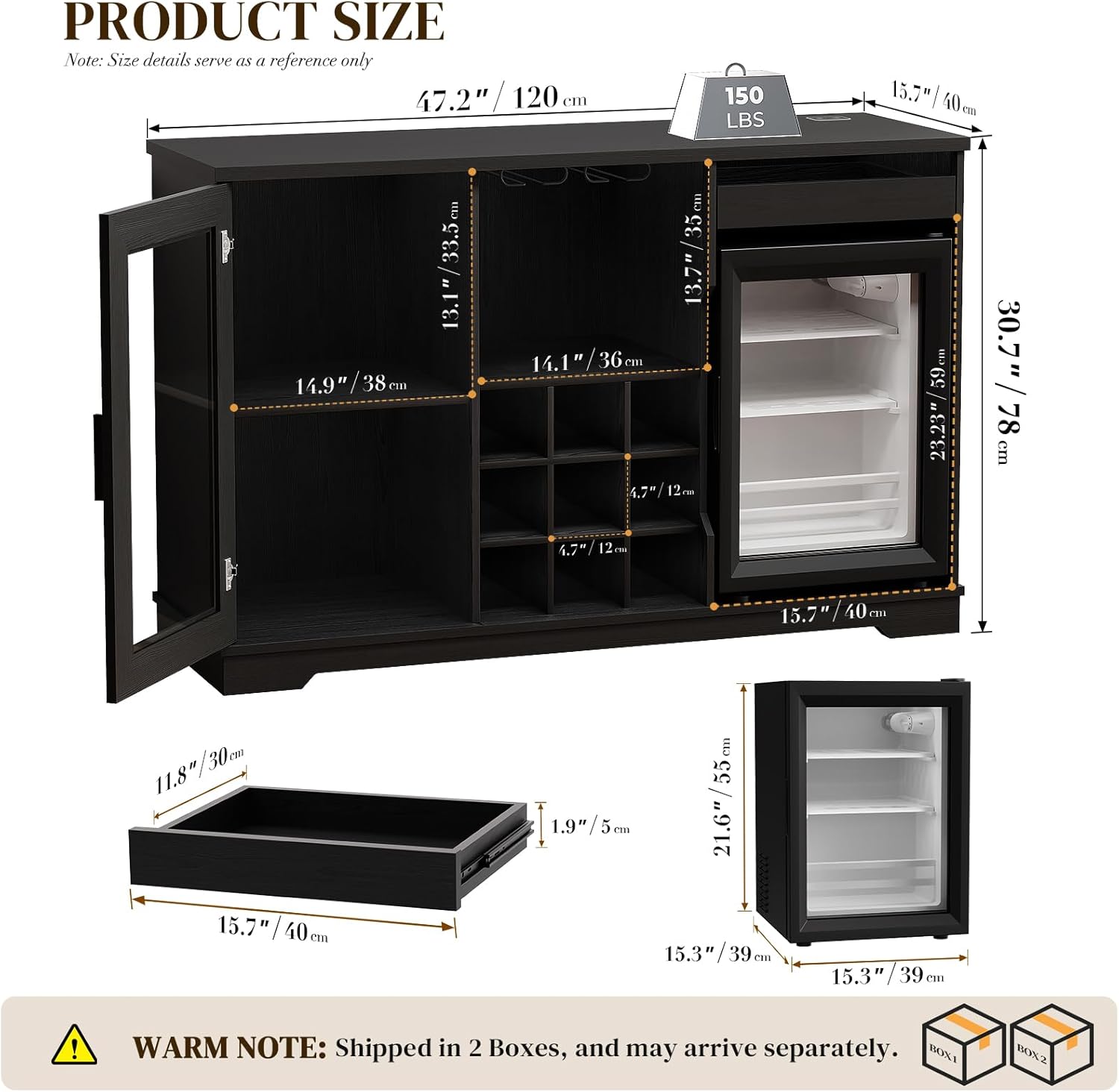 Coffee Bar Cabinet with Fridge - Home Bar And Fridge review and price
