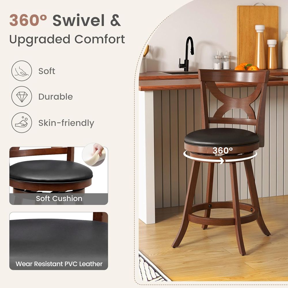 Bar Stools Set o 2, 24'' 360-D - Home Bar Stools review and price