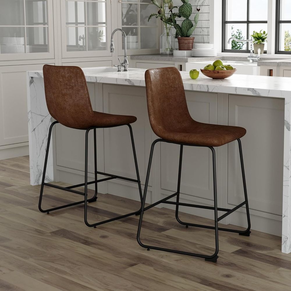 Set of 4 Suede Counter Height  - Home Bar Stools review and price