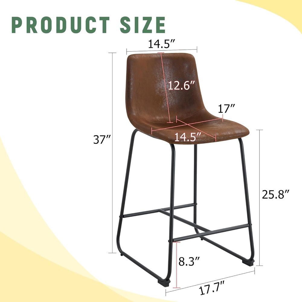 Set of 4 Suede Counter Height  - Home Bar Stools review and price