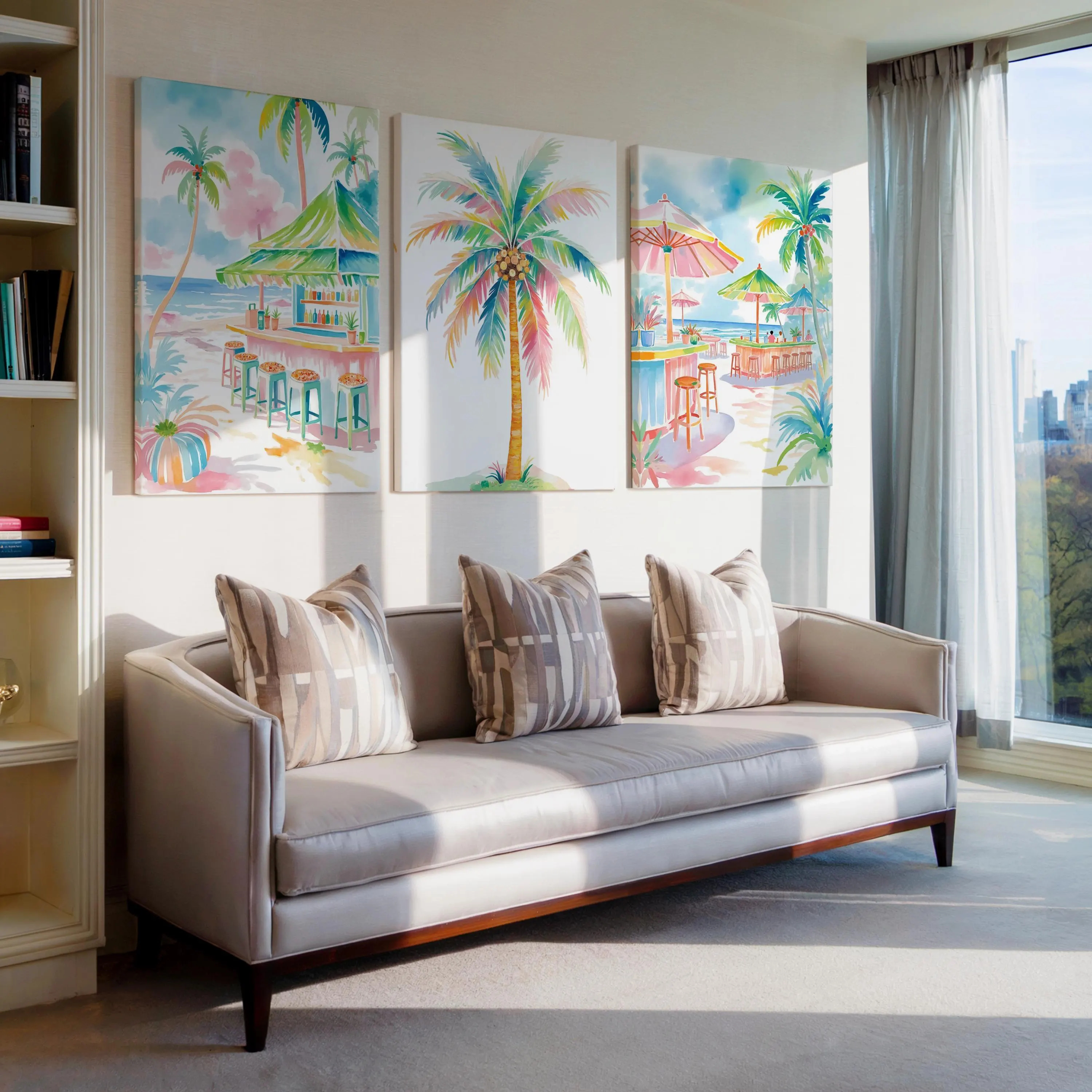Boho Tropical Watercolor Wall  - Home Bar Set review and price