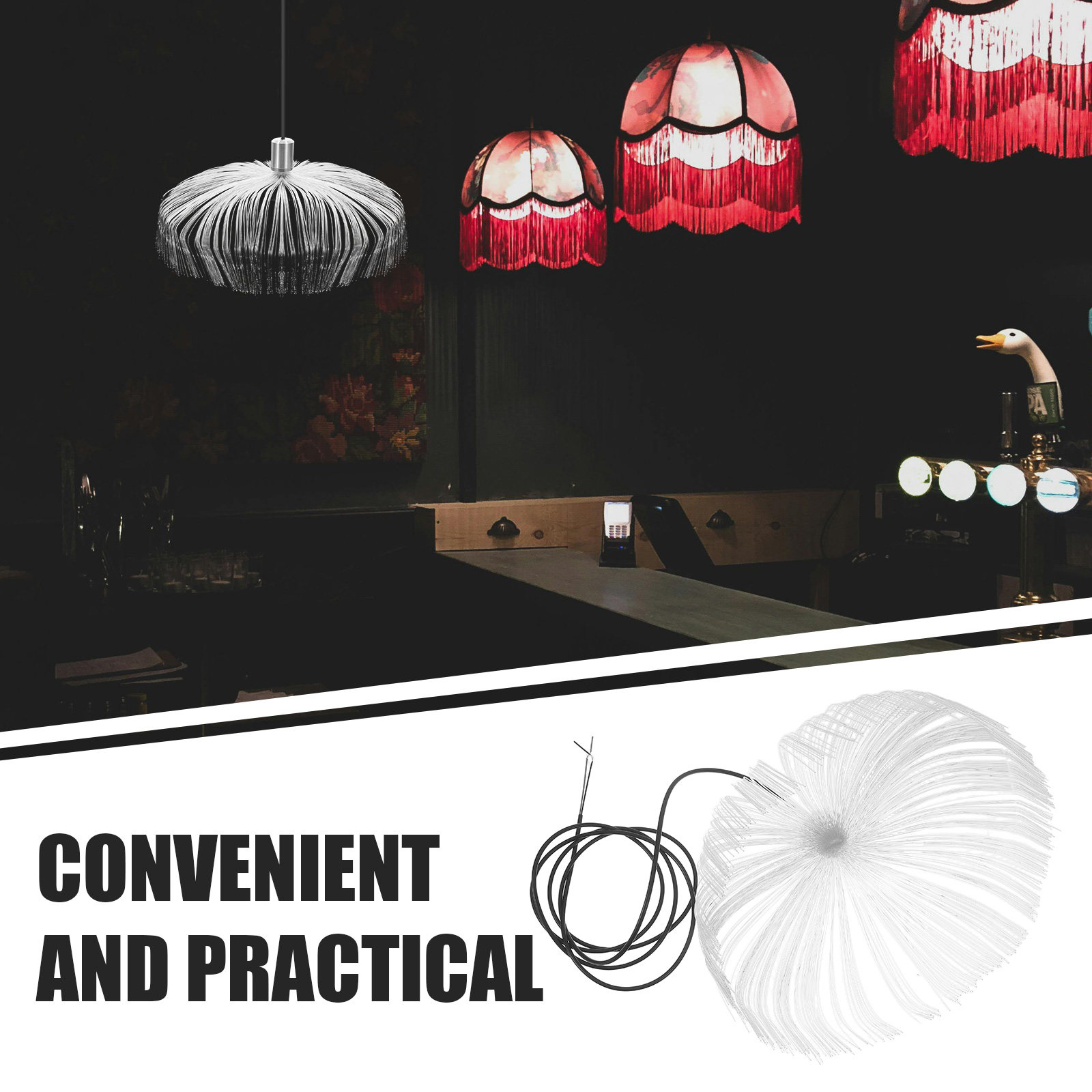 LED Fiber Optic Jellyfish Ceil - Home Bar And Theater review and price