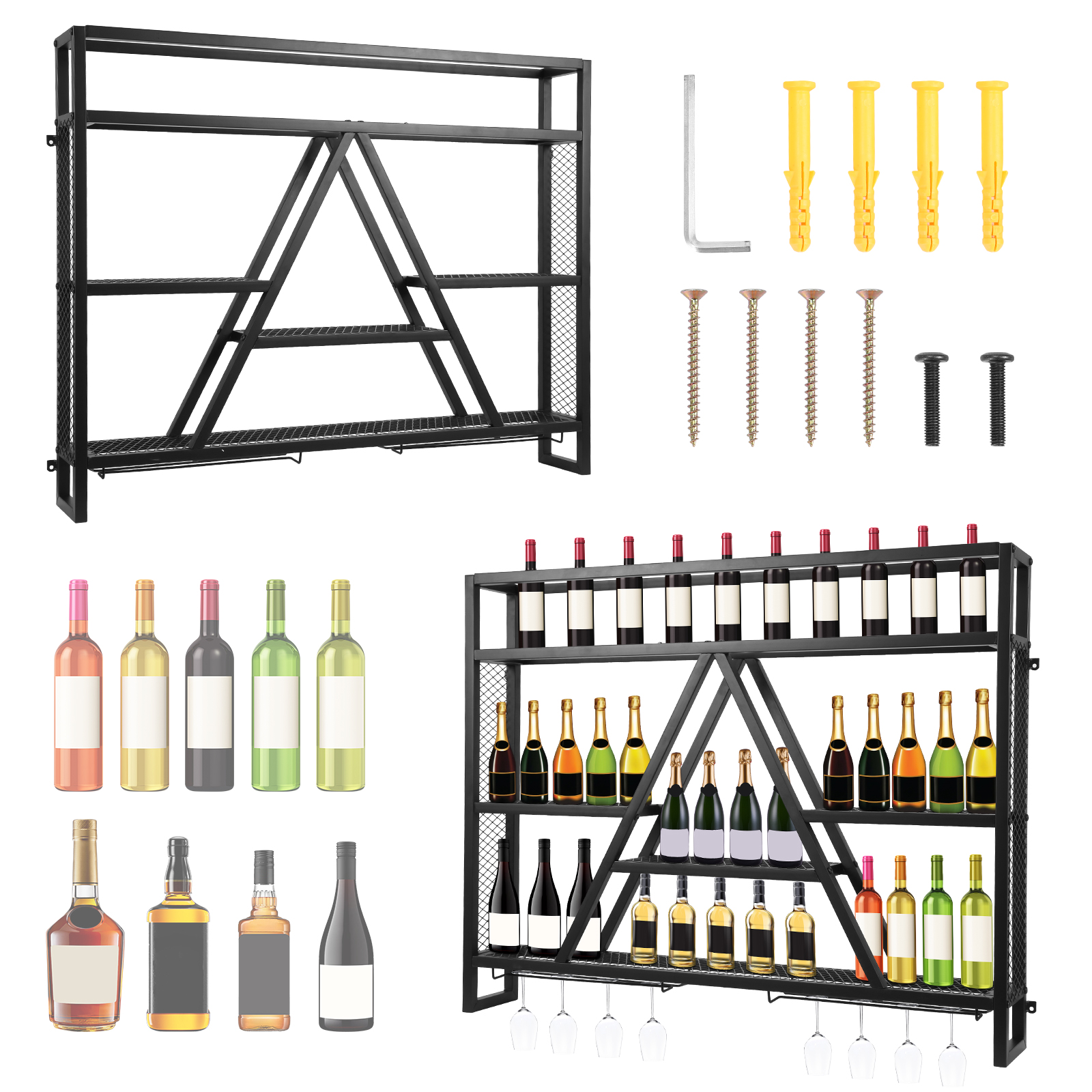 Bar Liquor Bottle Display Shel - Home Bar Shelf review and price