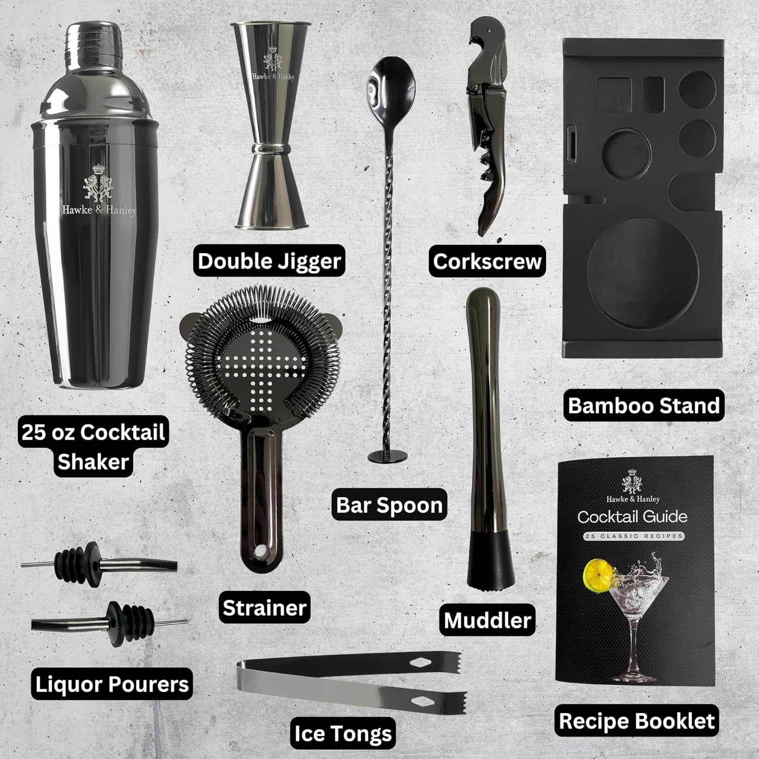Cocktail Shaker Bar Set, 25 oz - Cocktail Recipe Book review and price