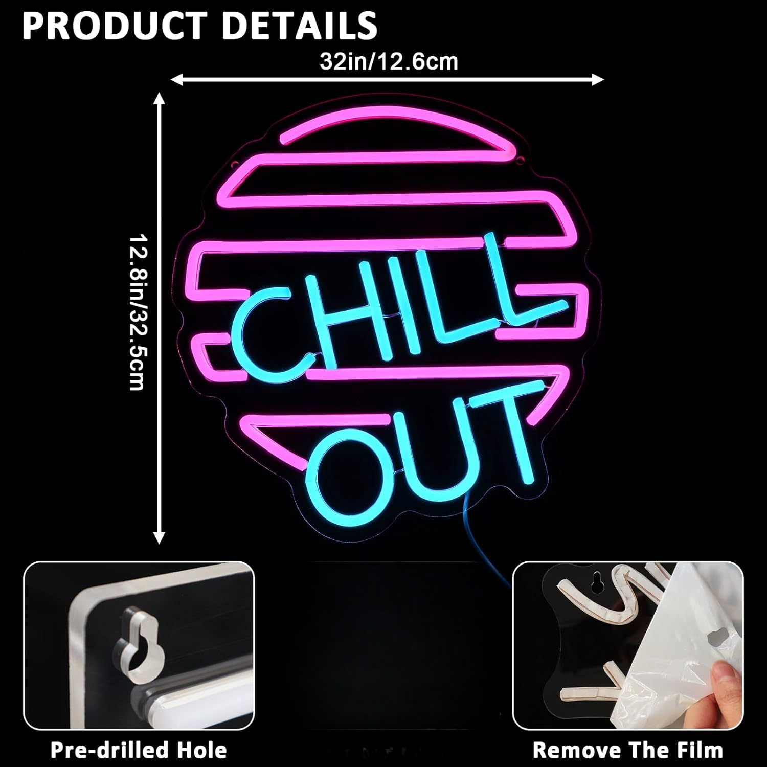 Chill Out Neon Sign for Wall D - Home Bar Lounge review and price