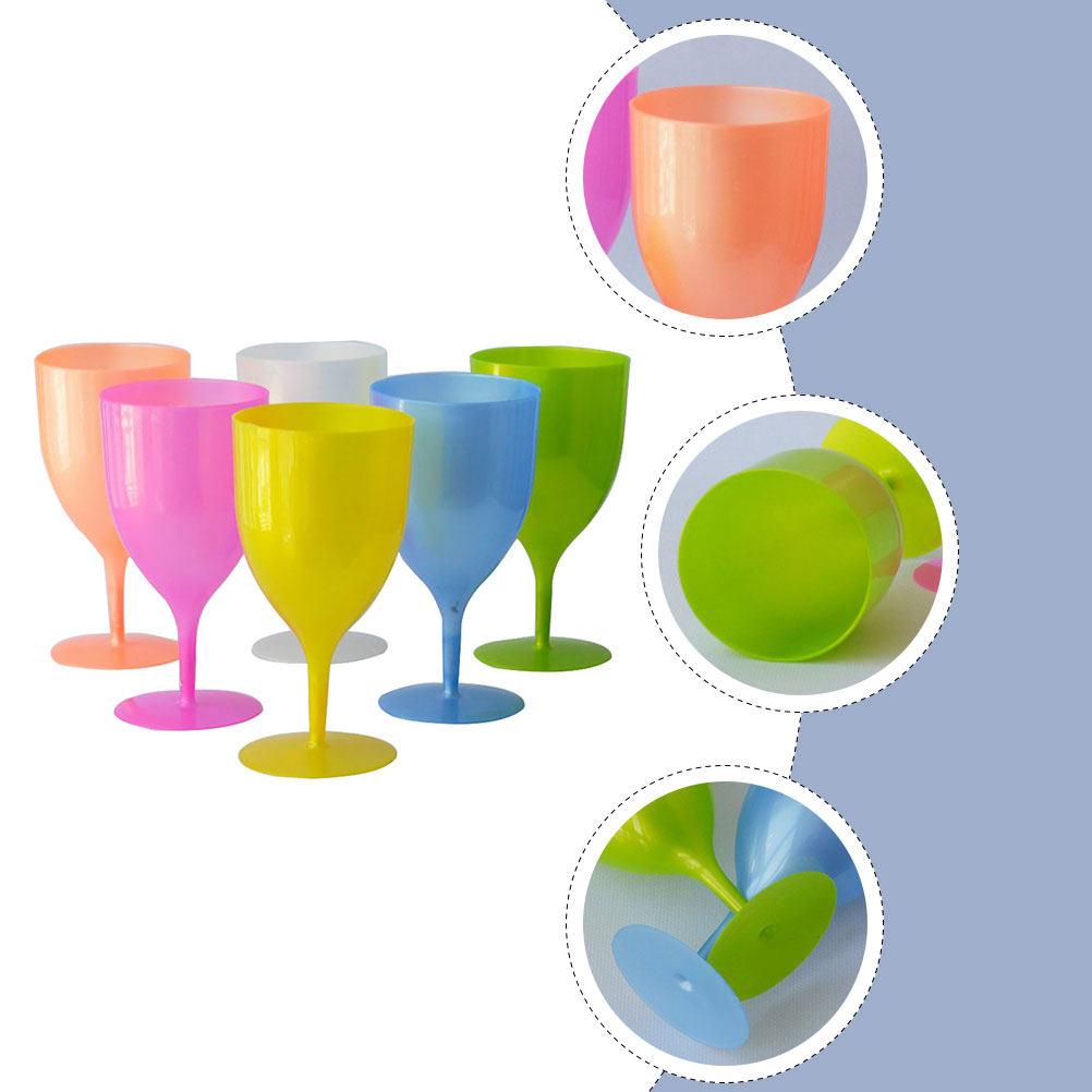 6Pcs Colorful Plastic Goblet S - Home Bar Set review and price
