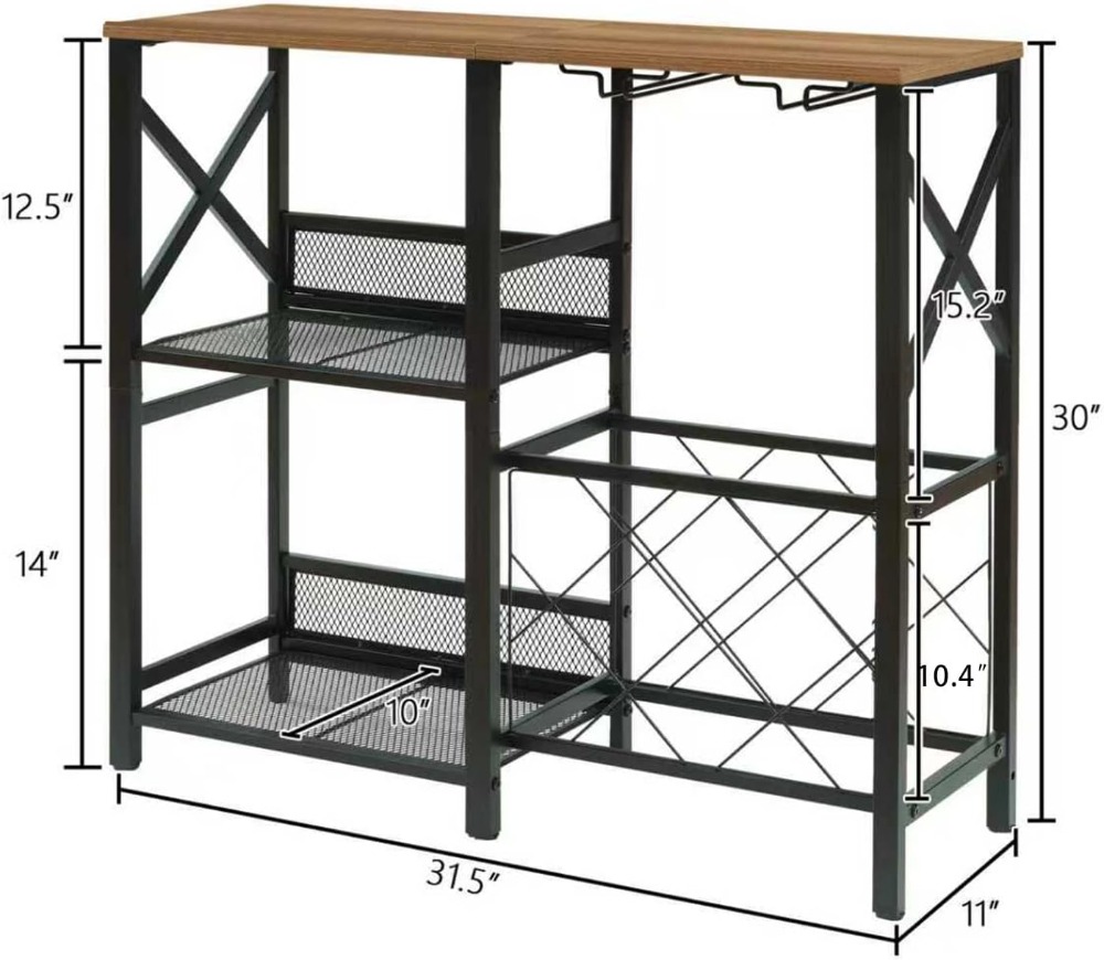 Rustic Freestanding Wine Rack  - Home Bar Shelf review and price