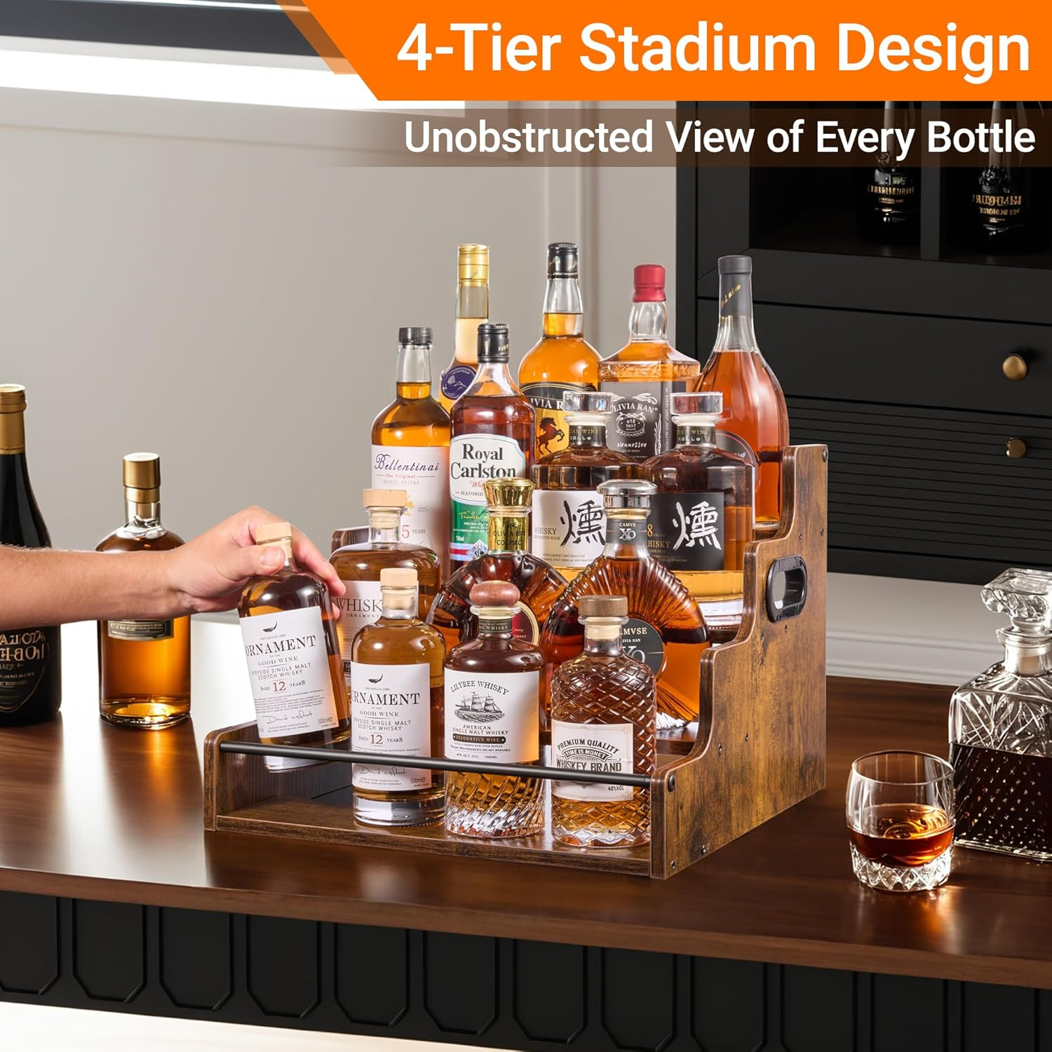 Liquor Bottle Display Shelf, C - Home Bar Shelf review and price