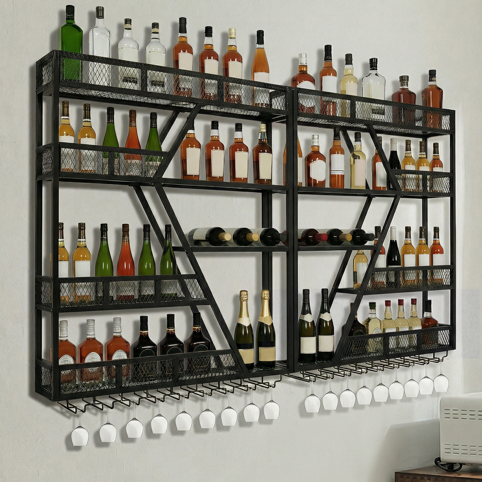3/4 Tier Wall Mounted Bar Shel - Home Bar Shelf review and price