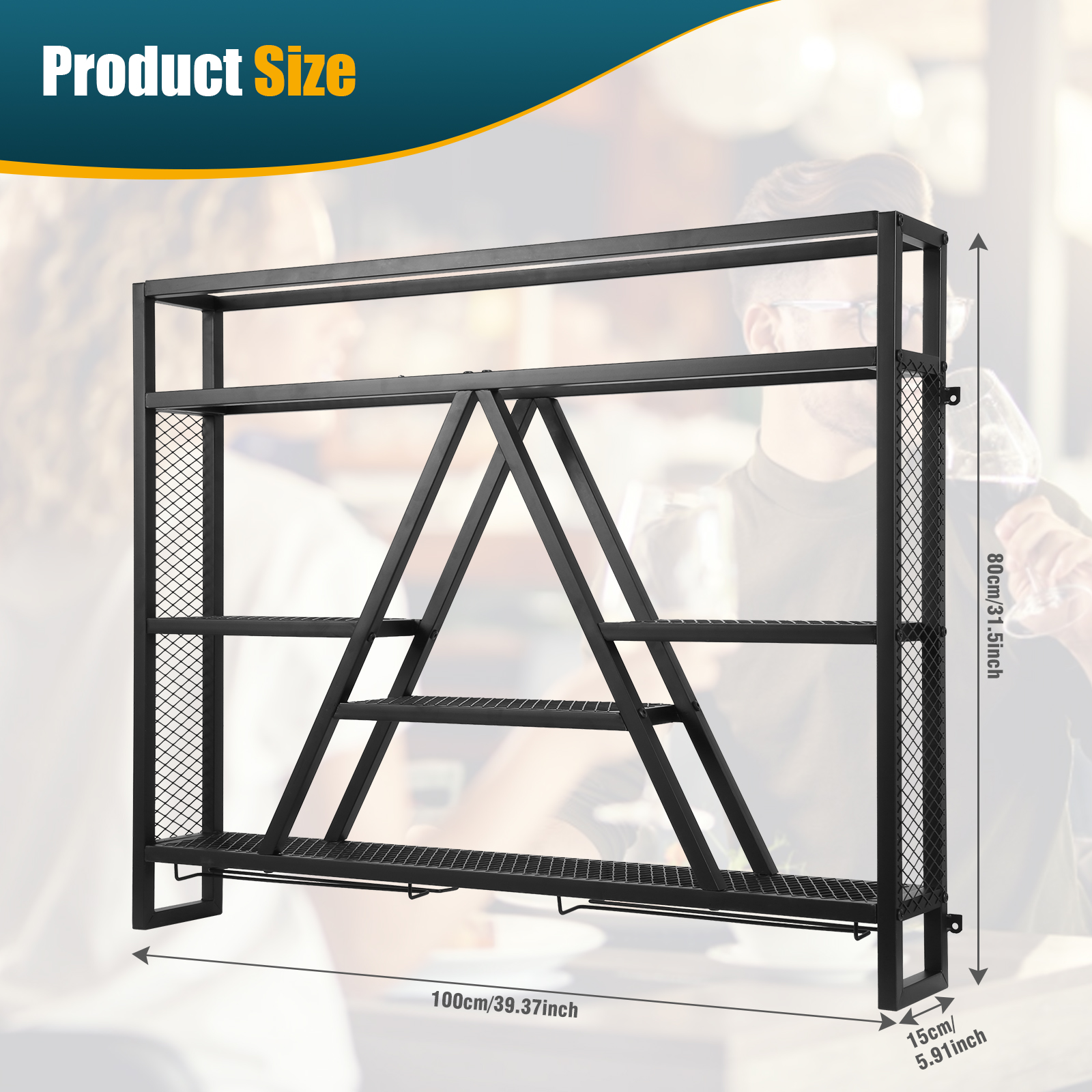 Metal Bottle & Glass Holder Mu - Home Bar Shelf review and price