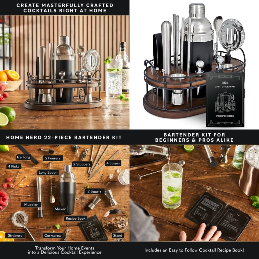 Bartender Kit - 22-Piece Cockt - Cocktail Recipe Book review and price