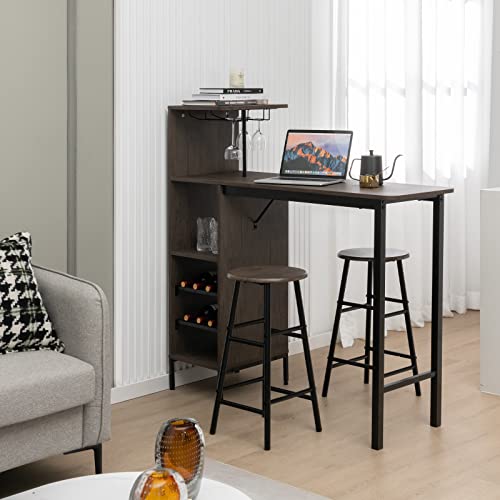 3-Piece Industrial Bar Set: Br - Home Bar Stools review and price