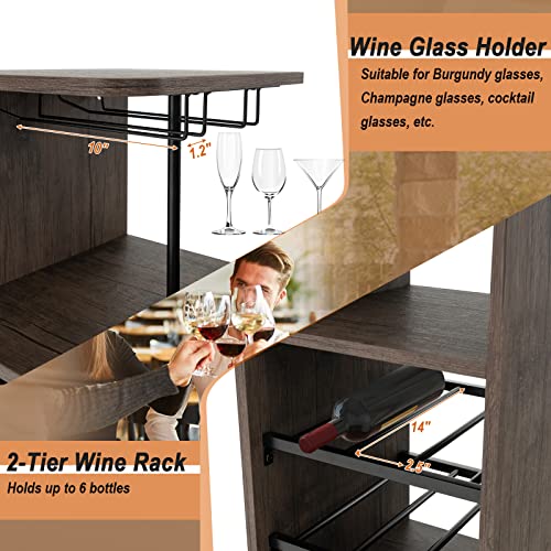 3-Piece Industrial Bar Set: Br - Home Bar Stools review and price